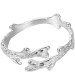 个性百搭简约设计S925纯银饰品气质唯美素银小树枝开口戒指女指环