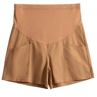 Langsha summer cotton and linen maternity shorts