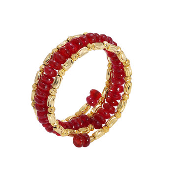 Ruohua pigeon blood ruby elastic ring 18k gold