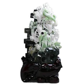 Han Yun Jewelry's Dushan Jade Ornament: Natural Jade Flower and Bird Ornament for Bedroom and Living Room Decoration