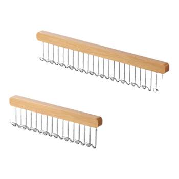 Pullable wavy hook solid wood clothes hanger saves space