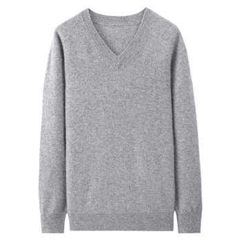 100% pure cashmere sweater men's v-neck loose sweater 100% pure cashmere sweater men's v-neck loose sweater