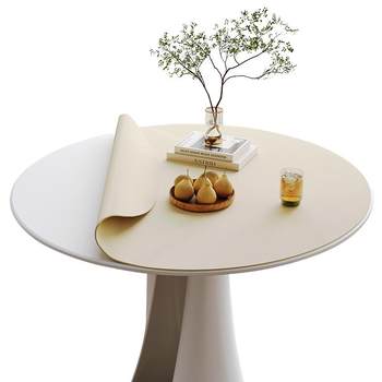 Jieruoya solid color leather waterproof and oil-resistant round table mat Jieruoya solid color leather waterproof and oil-resistant round table mat