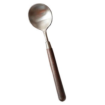 Imitation walnut wood grain wooden handle spoon western food spoon