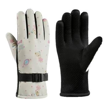 Ski riding gloves with touch screen and velvet thickening in winter