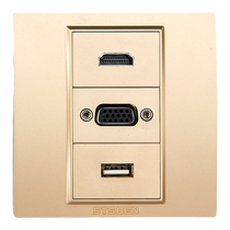 Type 86 concealed multimedia panel gold video 4K high-definition cable HDMI VGA computer data USB socket