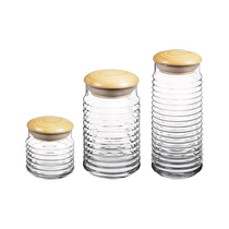 (Self-operated) Pasha Paqi imported sealed insect-proof and moisture-proof storage jar sealed jar wooden lid glass storage