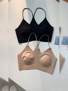 工字美背内衣女夏薄款粉底液挂脖文胸隐形无痕Y型运动背心细肩带