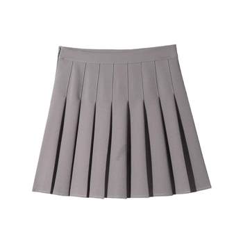 ສິ້ນ pleated ສີດໍາຂອງແມ່ຍິງ summer ສັ້ນ skirt ສູງແອວ ຮູບແບບໃຫມ່ ຍາວກາງ ວິທະຍາໄລ ບວກຂະຫນາດ a-line skirt lengthened skirt