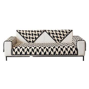 Thick cotton velvet leather sofa cushion winter plush cushion