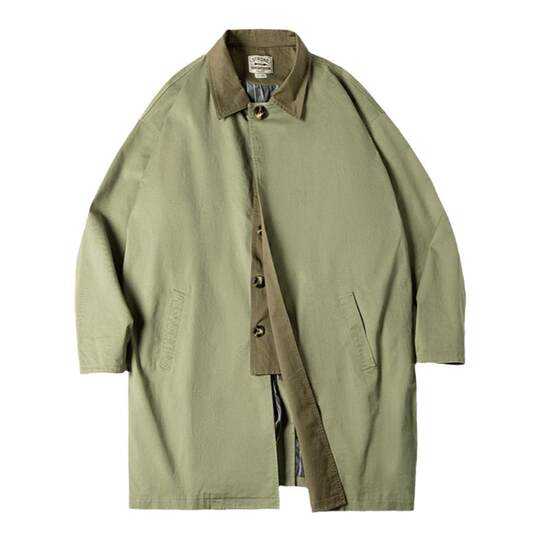 Maden Workwear Army Green Trench Coat