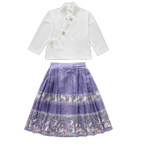 Matt dress suit 2023 Autumn clothes new girl Ming system Chinese style Chinese Wind Han clothes Childrens half body dress Two sets