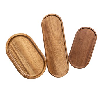Customizable logo trays are uniform in wood texture