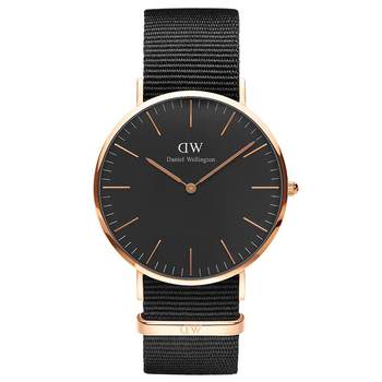 Dw watch men's classic series solid color textured watch fashionable european and american quartz watch