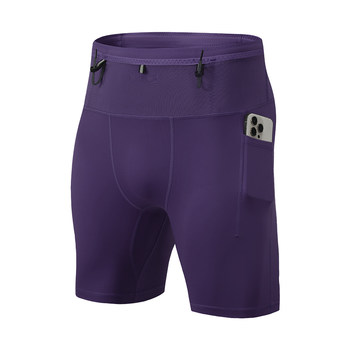 Six-pocket professional marathon running compression shorts