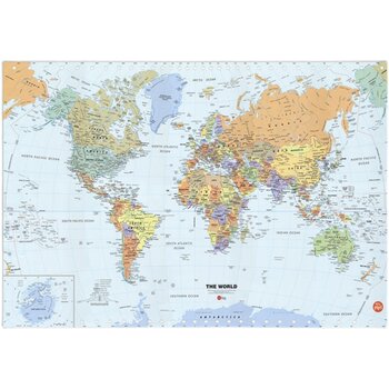 English version of world sofa background wall map hanging painting