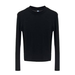 widelia陈姬儿半高领小立领9585白色内搭打底衫9585-1长袖T上衣女