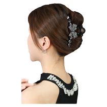 Full diamond bow large size grab clip for women 2024 new high-end back head hair shark clip temperament hair clip headwear