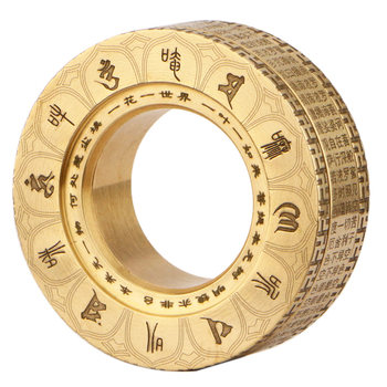 Zaitang p3 ratchet paragraph ring brass decompression toy fingertip spinner snap coin heart sutra bagua punk edc
