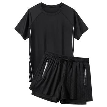 Men's swimsuits quick-drying breathable double-layer anti-embarrassment