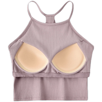 Sexy halter-free bra with breast pads bm I-shaped vest for women short pure cotton suspender wear sports bra