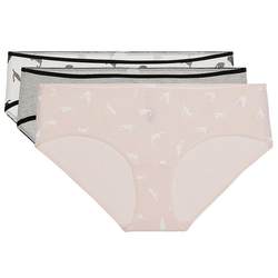 Aimeili Underwear Women's Cotton Pure Girls Mid-waist Boxer Briefs (3-Pack) IM23BSX1