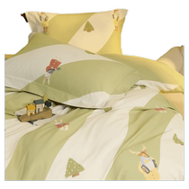 Mercury Home Textiles brushed cotton four-piece antibacterial kit student dormitory sheets and quilt covers home bedding