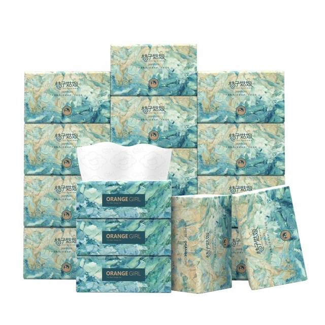 Orange girl tissue household paper towels for drawing paper 5 layers of mother and baby tissue household toilet paper whole box wholesale