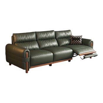 Sipuzhong antique style black walnut electric leather sofa