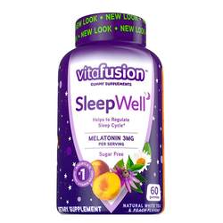 American Vitafusion SleepWell Melatonin Sleep Gummies 60 ເມັດ O Sucrose