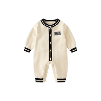 Baby clothes autumn clothes newborn male and female babies jumpsuits knitted sweaters full moon hundred days romper autumn and winter