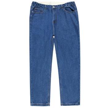 Summer ບາງ jeans ຜູ້ຊາຍວ່າງຊື່ບວກໄຂມັນບວກກັບຂະຫນາດກິລາ pants ໄຂມັນຜູ້ຊາຍ elastic pants ຍາວ trendy