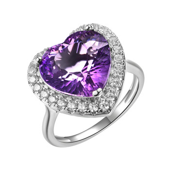 Personal jewelry 18k gold diamond amethyst wedding ring