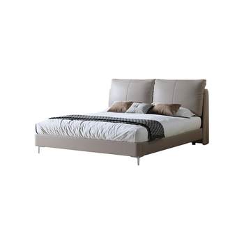 Dynasty home italian minimalist leather bed modern simple master bed 1.8m wedding bed italian minimalist da2507