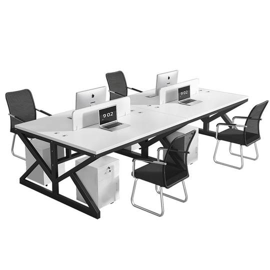 Four-person office desk work station desk chair combination staff table