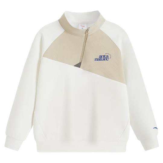 安踏儿童卫衣男童套头|2025秋季新款男大童户外卫衣加绒长袖上衣