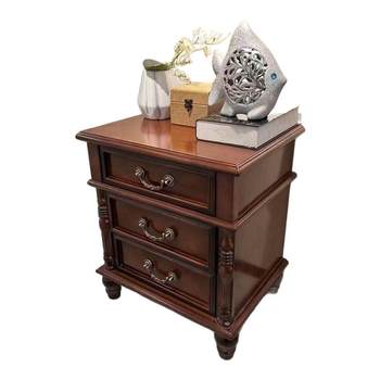 American solid wood bedside table storage