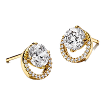 Pandora Pandora sparkling round halo earrings light luxury luxury gift for your girlfriend