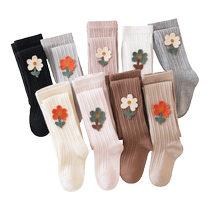 Girls leggings for spring and autumn white baby leggings for autumn stretch knitted childrens pantyhose thin
