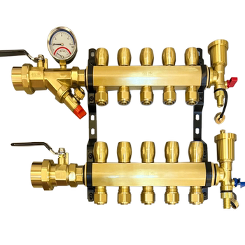All-copper floor heating water distributor large flow water distributor