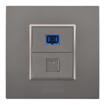 Type 86 concealed 10G network with fiber optic panel gray fiber optic Category 6A shielded network cable computer socket