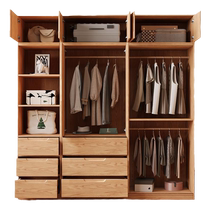 Yangman solid wood wardrobe home bedroom childrens sliding door new 2024 popular pine log all solid wood clothing