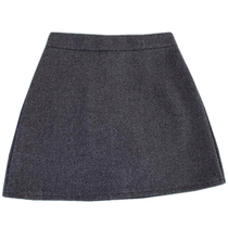 Gray skirt womens autumn and winter new woolen skirt high waist slim hip skirt temperament commuting black a-line skirt
