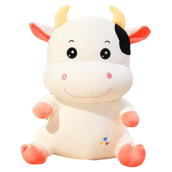 Cute cow kitchen plush toy cow big cow doll zodiac beef, the year of the year, the new year doll sleep pillow
