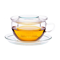 (Self-operated) German TrendglasJENA heat-resistant glass tea cup with tea drain and lid cup 400ml glass cup