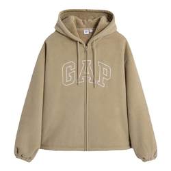 Gap women's autumn and winter LOGO coral velvet sports sweatshirt plus velvet hoodie 807025