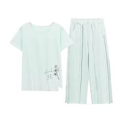 Pajamas ສໍາລັບແມ່ຍິງ Summer Thin Modal Cotton Silk Short Sleeves 2024 New Summer Women's Ice Silk Home Clothes Set