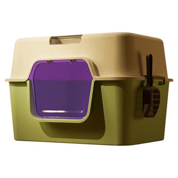 Extra large cat litter box, fully enclosed, odor-proof and splash-proof cat litter box, semi-enclosed large cat toilet, cat supplies