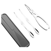 Eight pieces of special tools for eating crabs 304 stainless steel pliers scissors and needles hairy crab peeling artifact three-piece set