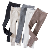 Girls leggings winter velvet and thickened childrens pantyhose autumn and winter style nine-point pants for girls to wear outside to keep warm